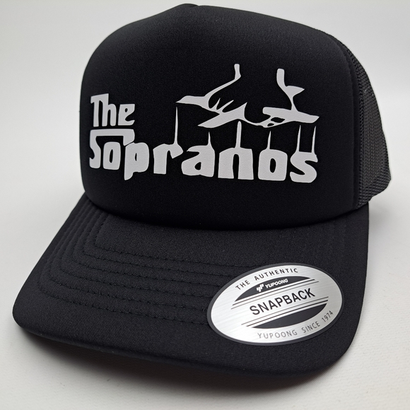 The Sopranos Foam Trucker Mesh Snapback Cap Hat Black HTV - Picture 1 of 4